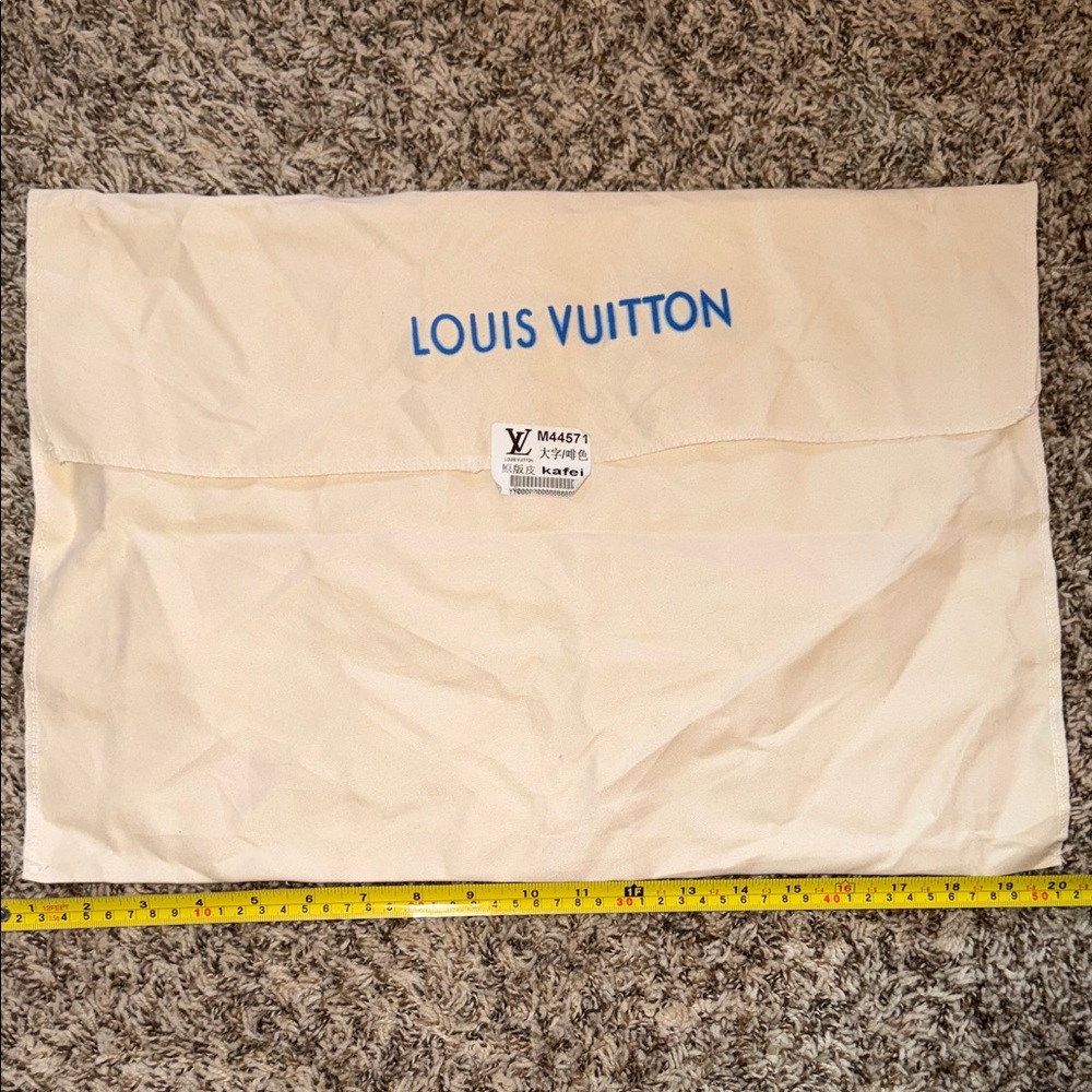 Louis Vuitton Ivory Pouch with Blue Logo